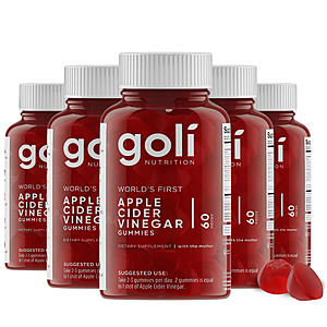 5-Pack Goli Nutrition Apple Cider Vinegar Gummy Vitamins for $55.99 + FS w Prime