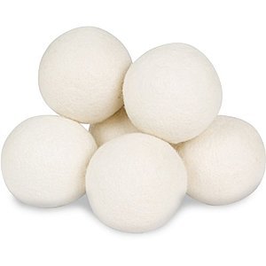 6-Pack Smart Sheep XL Wool Dryer Balls (Natural Fabric/Reusable) $9.85