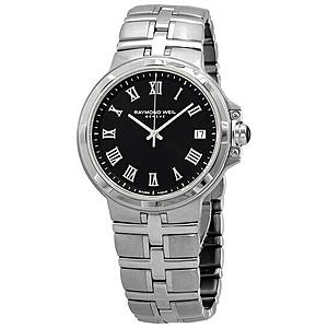 RAYMOND WEIL Parsifal Stainless Steel Black Dial Men's Watch - $399