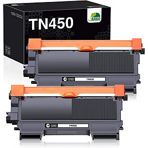 2-Pack JARBO Compatible Toner Cartridge Replacement for Brother TN450 TN-450 TN420 TN-420 Toner Cartridge for $11 AC + FSSS