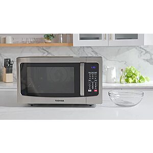 TOSHIBA EM131A5C-SS Countertop Microwave Oven, 1.2 Cu Ft with 12.4" Turntable, Smart Humidity Sensor with 12 Auto Menus, Mute Function & ECO Mode, Stainless Steel $123.99