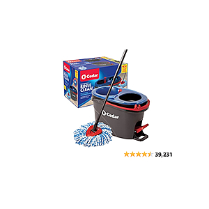 O-Cedar EasyWring RinseClean Microfiber Spin Mop & Bucket Floor Cleaning System, Grey - $39.96