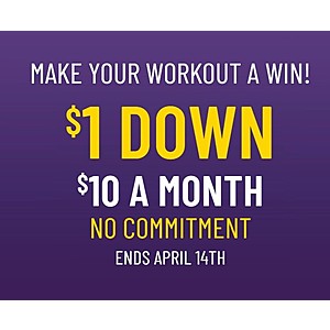 Planet Fitness:  $1 Enrollment (Membership Just $10 Per Month)