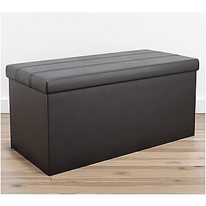 30"x15"x15" Brookside Foldable Rectangle Storage Ottoman w/ Tufting (Black, Brown, Gray Linen) $30 + Free Shipping
