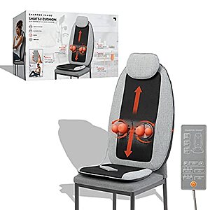 4-Node Sharper Image Shiatsu Massager Seat Topper w/ Heat & Vibration & Remote (Attaches to Most Chairs) $60 + Free Shipping