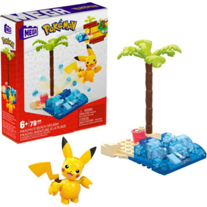 Clearance Toys: 79-Pc Mega Construx Pokémon Pikachu's Beach Splash Building Set $5.50 & More + Free Shipping