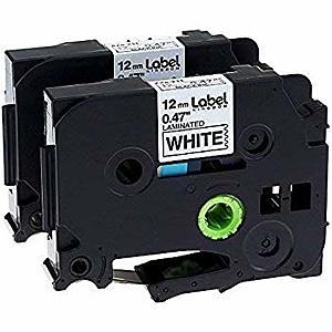 Label KINGDOM Compatible Laminated Brother P-Touch Label Tape 2pk 12mm x 8 meter long $4.75 AC Amazon also for M