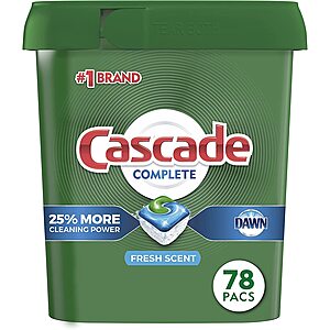 Cascade Complete Dishwasher-Pods @ Amazon: 234 pods for $40.01 (17 cents per top rated pod) at Amazon