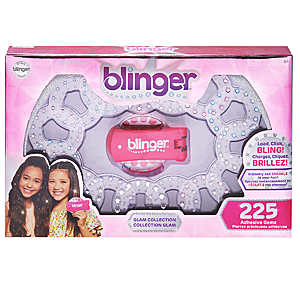 The Hair Blinger Glam Collection Set with 225 Assorted Colored Gems on sale for $14.99 or less. Its $11.66 each when buying 3 and $9.99 each when buying 5;
