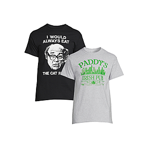 It's Always Sunny in Philadelphia Graphic Tee Shirts Men's & Big Men's Paddy's Pub Mens T-Shirts, 2-Pack, Sizes S-3XL - $10