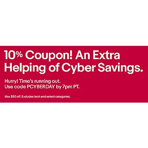 Save 10% On eBay Purchases After Cyber Monday Flash Coupon $0.01