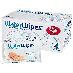 YMMV, WaterWipes  Baby Wipes, 9 Packs of 60 Count (540count), $14.84 after 25%off +15%off +ss