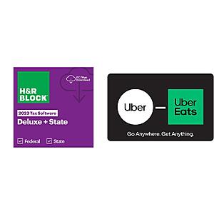 H&R Block 2023 Deluxe + State Tax (PC/Mac Digital) + $20 eGift Card (Select Stores) $34.99