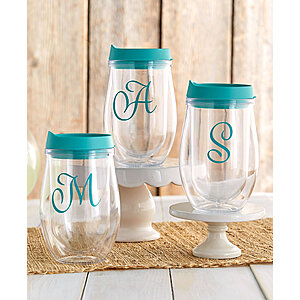3-Pc 42-Oz Glass Kitchen Canisters $4.90, 12-Oz Double-Wall Monogram Wine Tumbler $3 & More + Free S&H