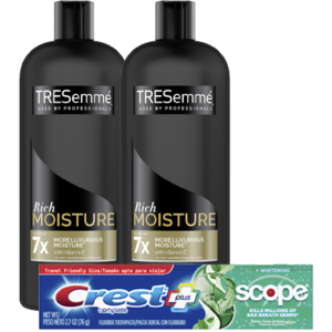2-Count 28-Oz Tresemme Shampoo or Conditioner (Various) + 2.7-Oz Crest Complete Toothpaste $3.37 + Free Store Pickup