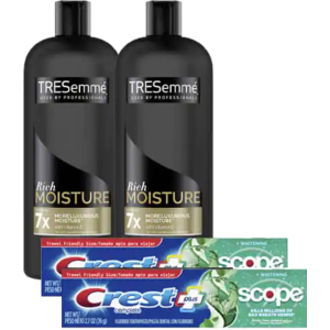 2-Count 28-Oz Tresemme Shampoo or Conditioner (Various) + 2-Count 2.7-Oz Crest Complete Toothpaste $4 + Free Store Pickup at Walgreens