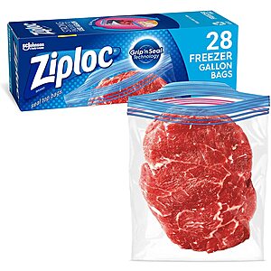28-Count Ziploc Gallon Food Storage Freezer Bags $3.75 w/ Subscribe & Save