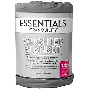 Target 48" x 72" 12-Lb Tranquility Essentials Weighted Blanket (Gray) $15, More + free store pickup