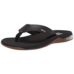 Reef Men's Anchor Flip-Flop Sandal (Black / Silver, Size 11-13) from $16.60