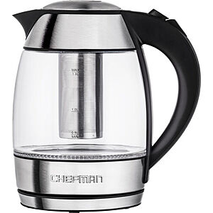 1.8L Chefman Electric Glass Kettle with Tea Infuser (like new, open box) $14.53 + free shipping