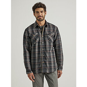 Wrangler Men's Heavyweight Shirt Jacket (Sherpa Lined or Quilted Hooded) $10.49 + Free Ship on $49 w/ SMS Signup or FS on $100