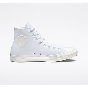 Converse Chuck Taylor All Star Monochrome High Top or Low Top (white) $25 + free shipping