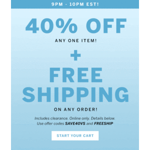 Victorias Secret UPCOMING 9pm-10pm EST 7/15/19 ONLY: 40% off one item + Free Tote w/ $30+ + free shipping
