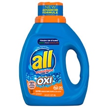 36-Oz all Liquid Laundry Detergent w/ Oxi Stain Removers and Whiteners, More $1.88 + free pickup at Walgreens
