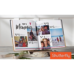 New Shutterfly Customers: 91-Page Custom 8"x8" Hardcover Photo Book $8