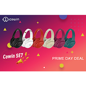 Amazon Prime Day Deal 2020 COWIN SE7 Active Noise Cancelling Headphone Bluetooth Wireless Headphones Over Ear with Microphone - $79.99