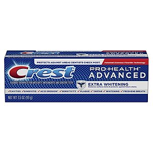 3 Crest Pro-Health Advanced Toothpaste Or Combination of 3 Crest, Oral-B, Fixodent, Burt's Bees Qualified Products starts at $3.90