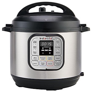 Instant Pot 3 qt. Duo Stainless Steel Electric Pressure Cooker, V5 110-0043-01 - The Home Depot $49.88