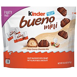Kinder Bueno Mini, 125 Count Party Pack, Milk Chocolate and Hazelnut Cream, Individually Wrapped Chocolate Bars, 23.8 oz $10.84