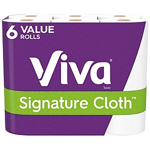 Viva Signature Cloth Paper Towels 6 regular rolls $4.99
