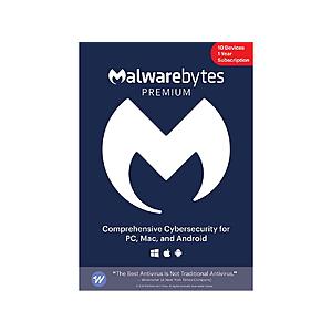 Malwarebytes Anti-Malware Premium 4.0 - 1 Year / 10 Devices - Download $48
