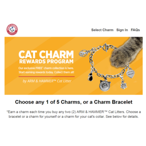 Cat Charm Rewards Program by Arm & Hammer
