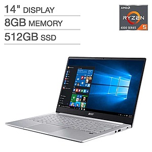 Acer Swift 3 14" Laptop - Ryzen 5 4500U - 1080p - $489.99 at Costco