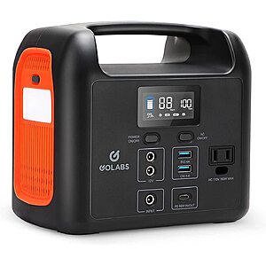 GOLABS R150 Portable Power Station, 204Wh LiFePO4 Battery with 160W AC, PD 60W, 12V DC $86.99