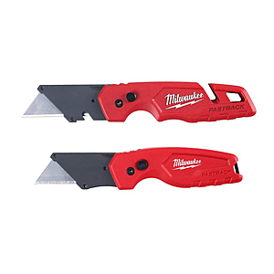 Milwaukee FASTBACK Folding Utility Knife with Blade Storage & Compact Folding Utility Knife  (2-Pack)  - $14.97 at Home Depot