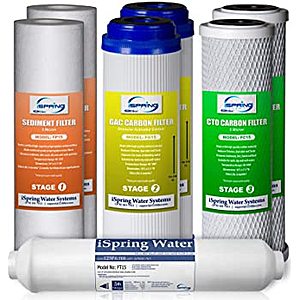 iSpring F7-GAC for Standard 5-Stage Reverse Osmosis RO Systems 1-Year Replacement Supply Filter Cartridge Pack Set - $24.22