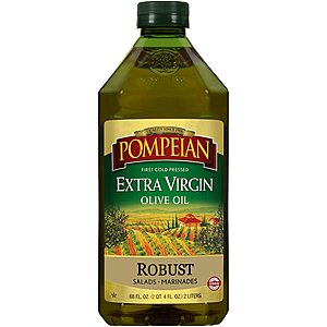 Pompeian Robust Extra Virgin Olive Oil, 68 fl oz $10.60 or less with S&S