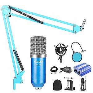 Neewer NW-700 BLUE Condenser Microphone Kit w/ Suspension Scissor Arm Stand, XLR Cable, Mounting Clamp, Pop Filter & 48V Phantom Power Supply $26.61 @Amazon use code: NWBLUE35