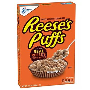 11.5oz. Reese's Puffs Chocolate Peanut Butter Cereal $1.80 w/ Subscribe & Save