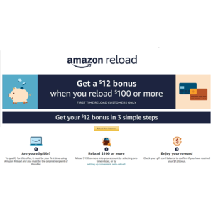 YMMV - $12 bonus on $100 reload