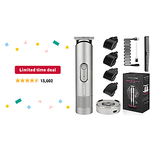 Limited-time deal: PRITECH Hair Trimmer for Men, Rechargeable Hair Clippers, Beard Trimmer, Home Haircut Kit, Cordless Barber Grooming Sets, Waterproof Body Trimmer, Groi - $17.50