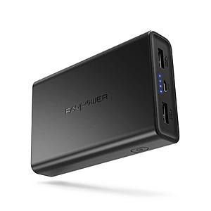 RAVPower 10000mAh Portable Charger Power Bank with 3.4A Output 2 iSmart USB Ports - $7.59
