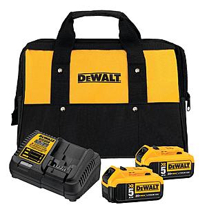 DeWalt 20V MAX 5.0Ah Starter Kit w/ 2 Batteries + Choice of 2 Bare Tools $270 + Free Shipping
