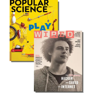 Wired & Popular Science- $7.75, Sound & Vision- $5.75, Outdoor Life- $4, Conde Nast Traveler- $4.50