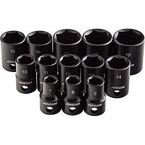 13-Piece Arcan 3/8 Inch Drive Shallow Impact Socket Set $12.60 shipped w/ Prime