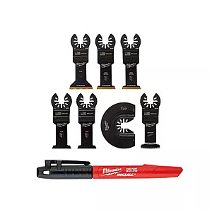 7-Pc Milwaukee Oscillating Multi-Tool Blade Kit + Inkzall Jobsite Marker $32 + Free Shipping
